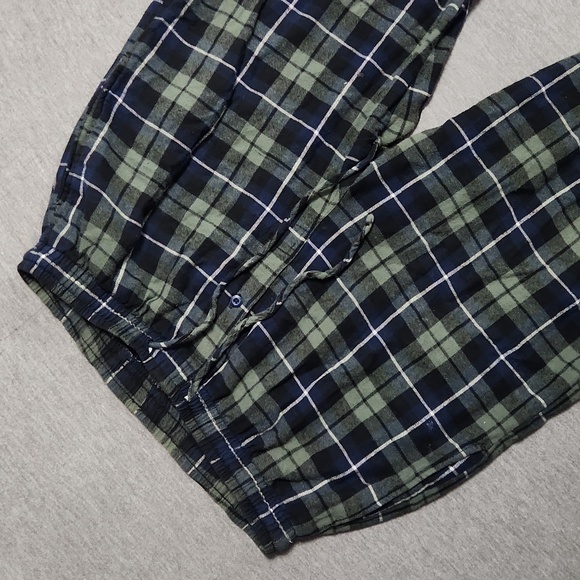 Hane's Classic Men's Green Plaid Pajama Elastic Waist Lounge Sleep House Pants - Picture 3 of 7